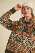 Green Alpine Design Sweater