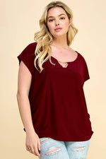 Plus Burgundy Blouse