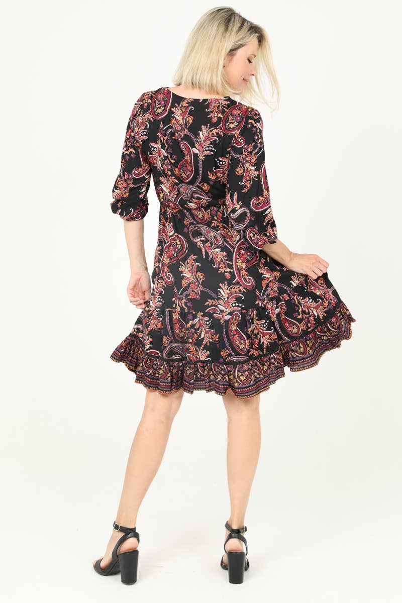 V Neck Surplice Dress