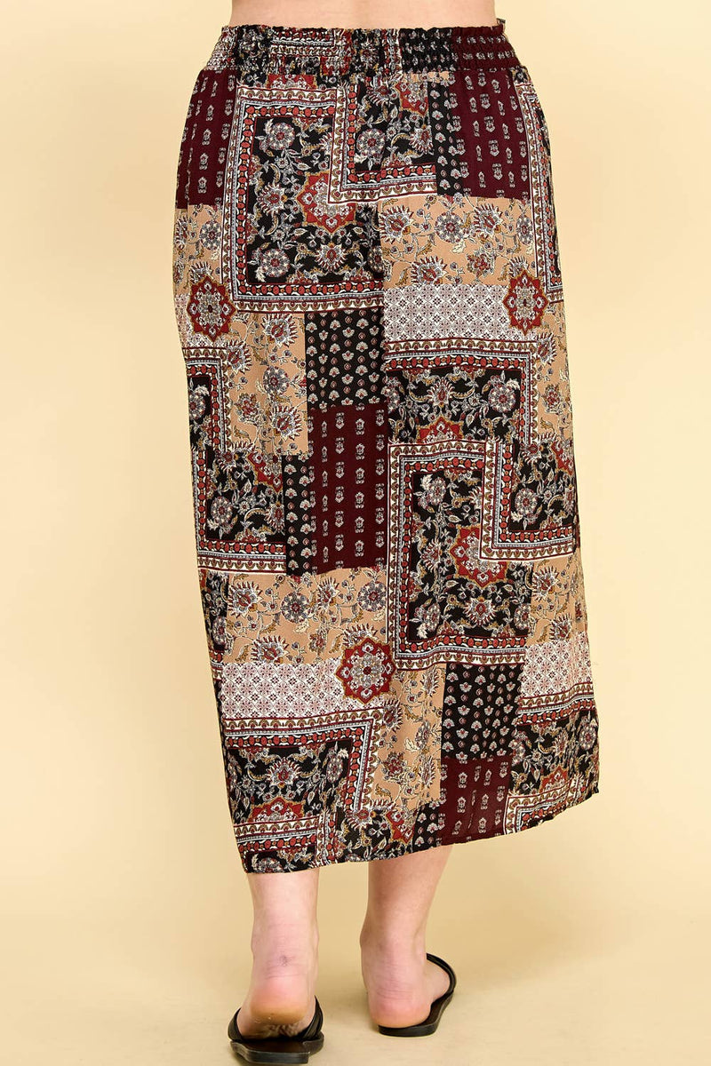 Plus Patchwork Skirt