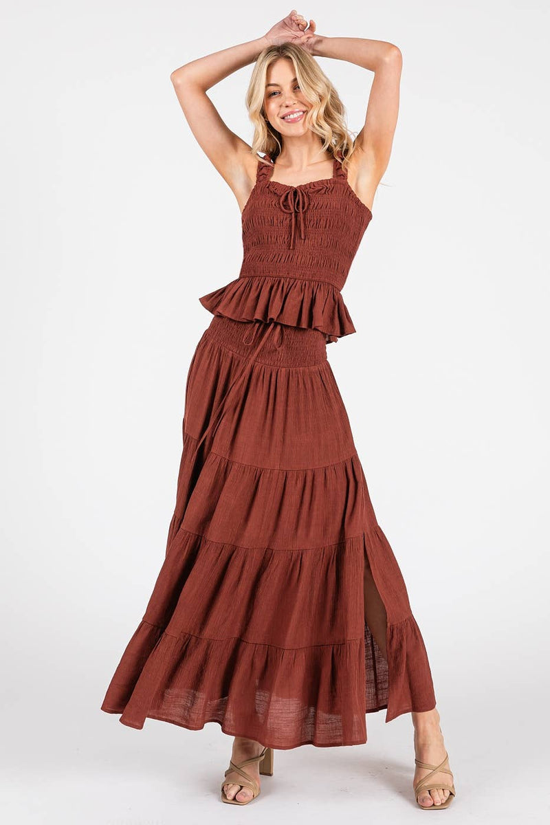 Tiered Cinnamon Skirt