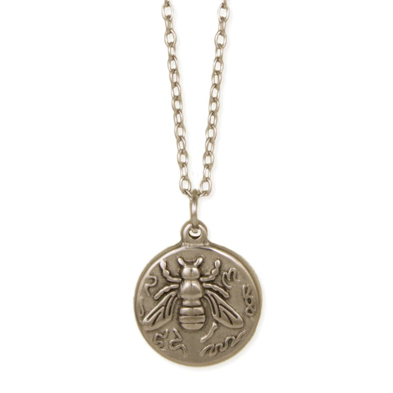 Bee Sweet Gold Round Embossed Necklace