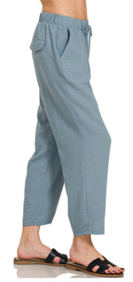 Drawstring Straight Leg Crops in 3 Colors