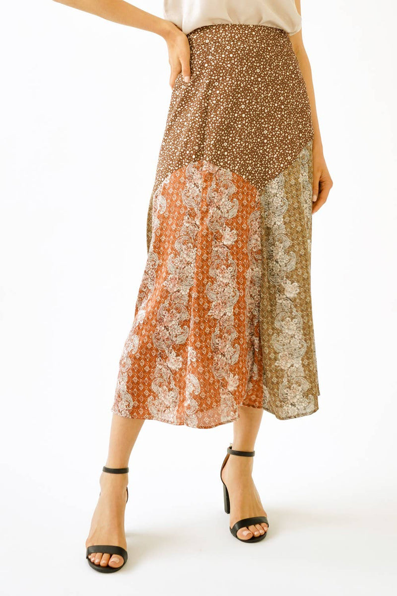 Mixed Print Fun Fall Skirt