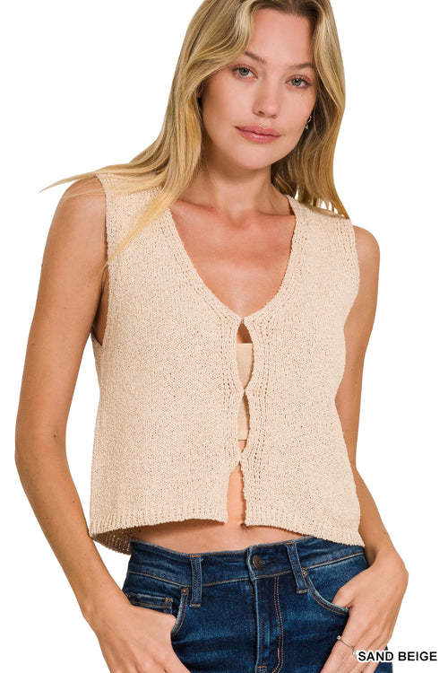 Three Button Open Front Vest