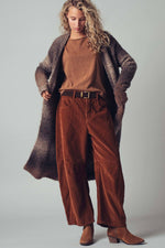 Brushed Ombre Knit Open Front Cardigan