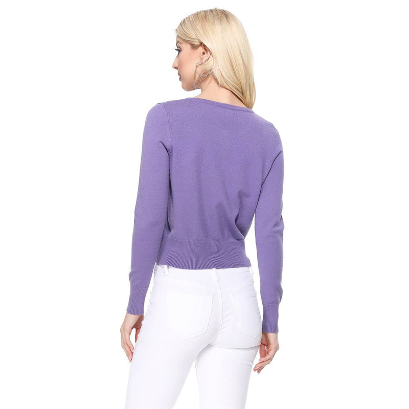 Button Down Crewneck Cardigan in 4 Colors