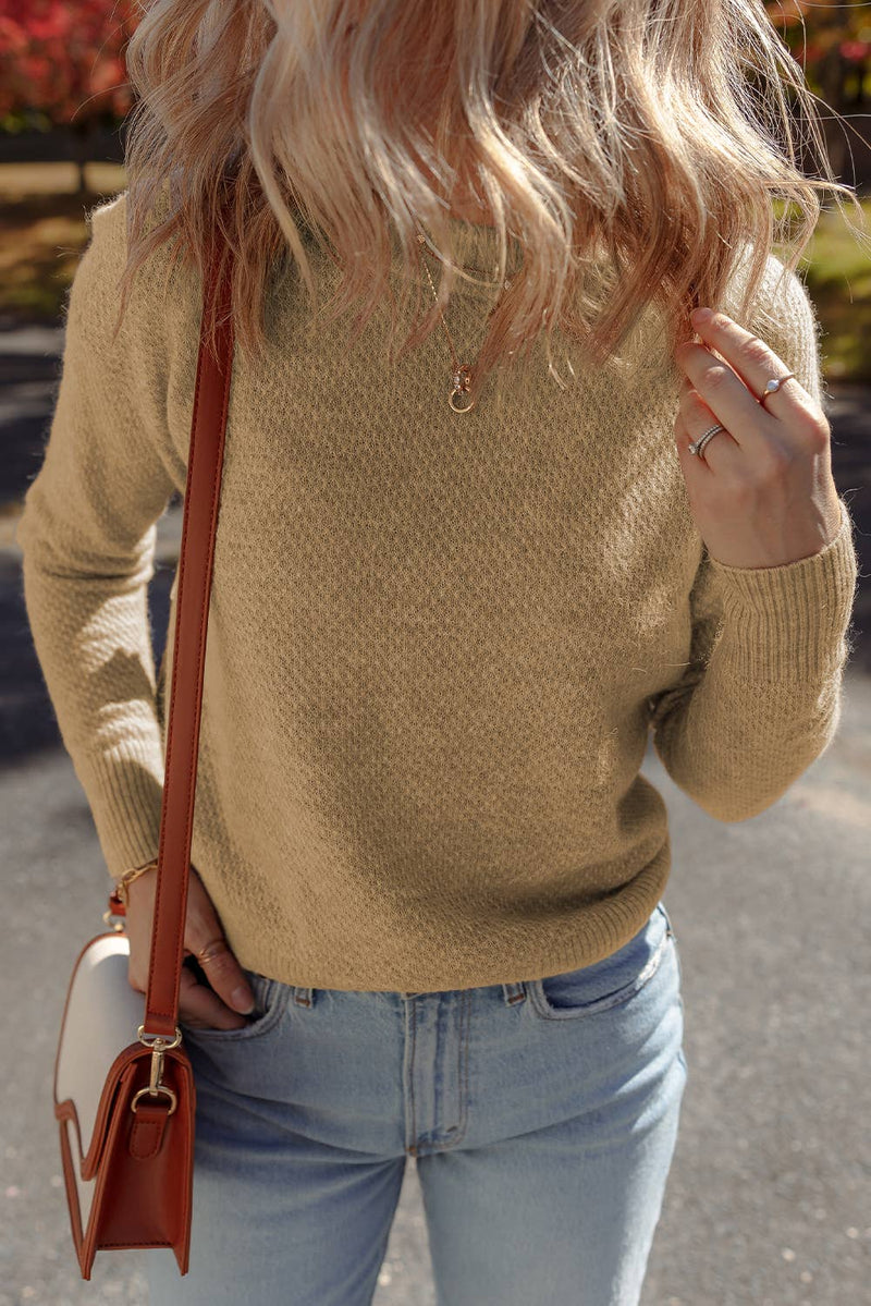 Soft Thin Knit Textured Sweater
