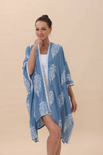 Botanical Leaf Embroidered Kimono