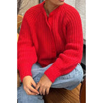Solid Soft Knit Button Loose Cardigan