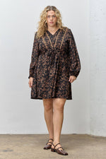 Floral Print Knee Length Plus Dress