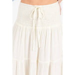 Tiered Flowing Black Skirt with Side Slit