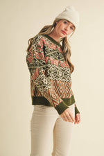 Green Alpine Design Sweater