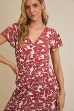 Surplice Ruffle Floral Dress