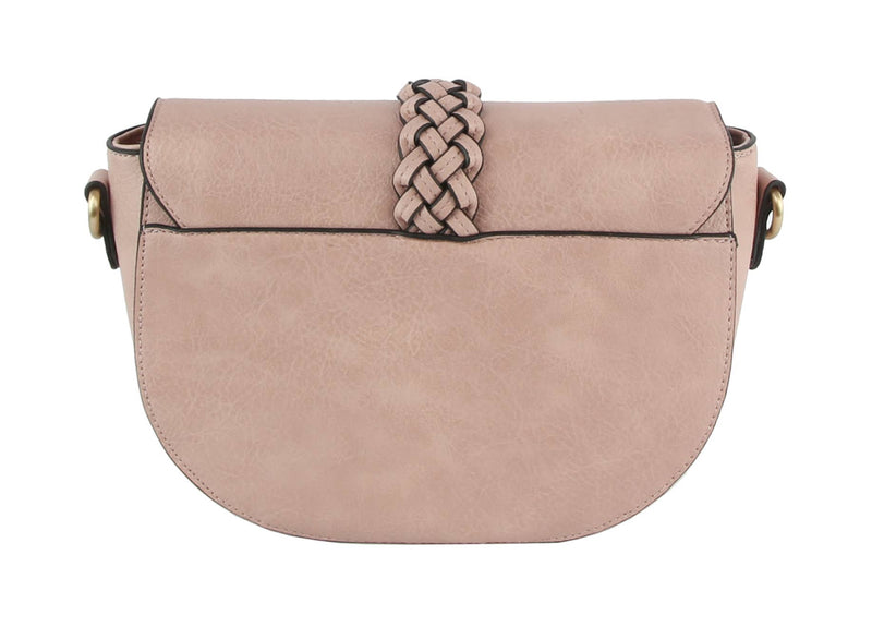 Blush Crossbody Braid Detail Purse