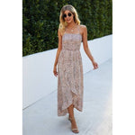 Sleeveless Halter Neutral Dots Dress