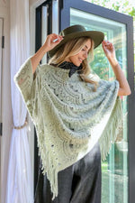 Scalloped Knit Poncho