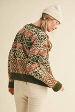 Green Alpine Design Sweater