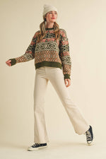 Green Alpine Design Sweater