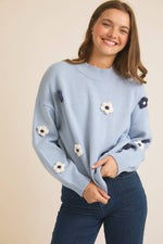 Baby Blue Flower Sweater