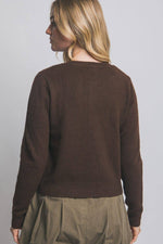 Crew Neck Button-up Cardigan