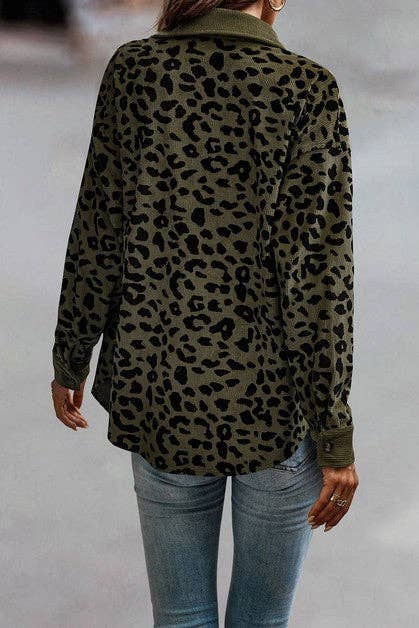 Ribbed Leopard Print Jacket