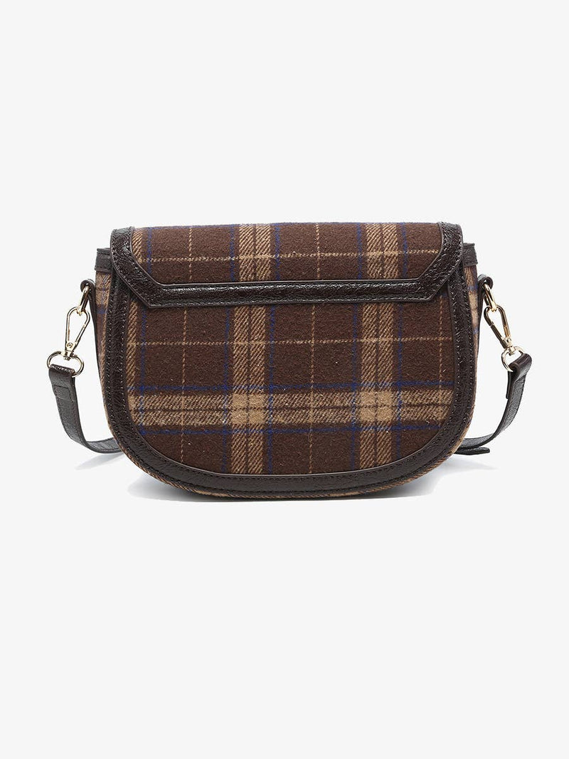 Plaid Contrast Crossbody Bag