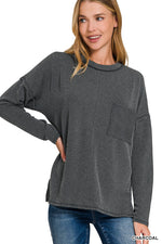 Ribbed Knit Drop-Shoulder Top in Seven Colors