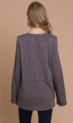 Charcoal Cotton Casual Top