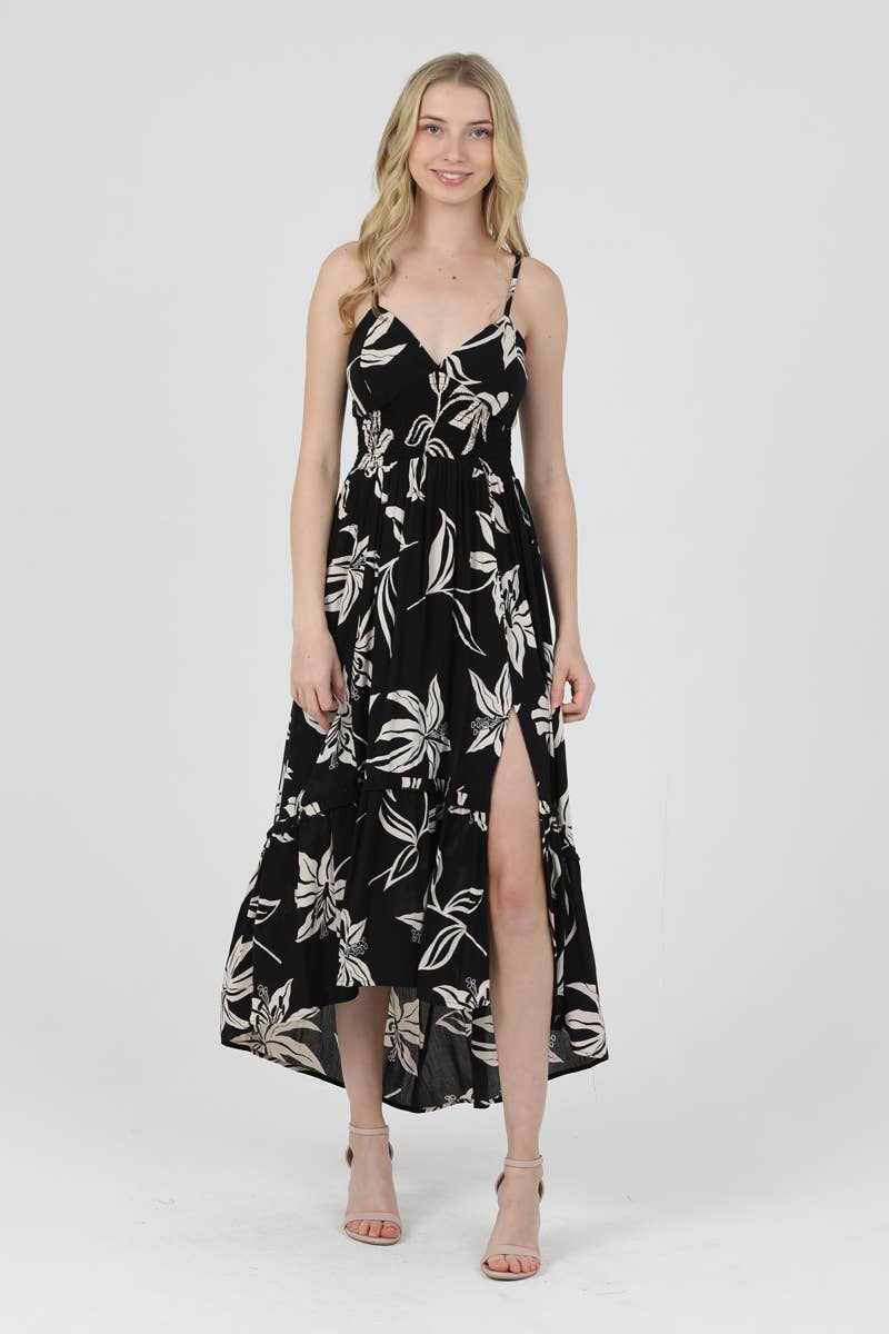 Lace-Up Back Midi Dress in Blue or in Black