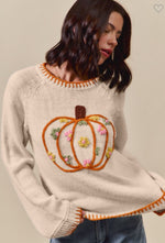 Cozy Crochet/Embroidered Pumpkin Sweater