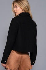 Soft Patch Pocket Snap Jacket in Camel or Black