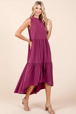 Ruffled Tiered Magenta Dress