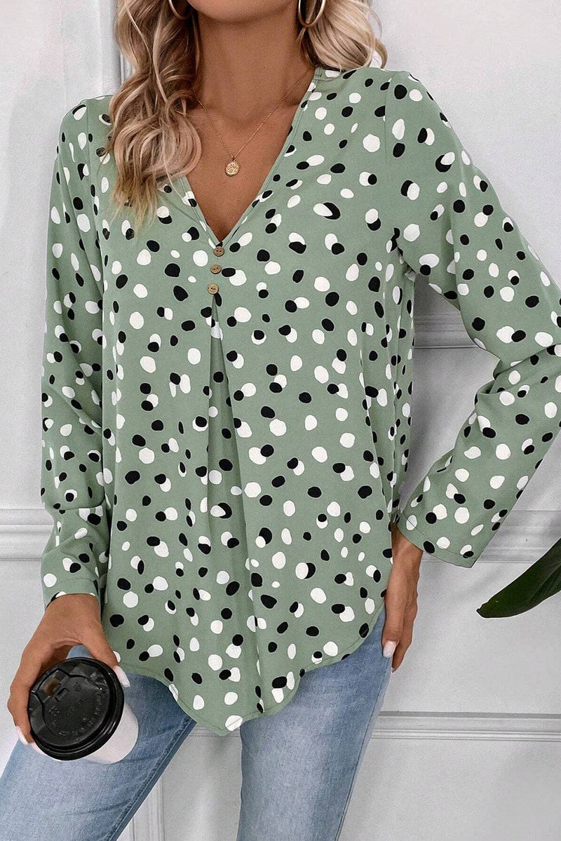 Polka Dot Button Blouse