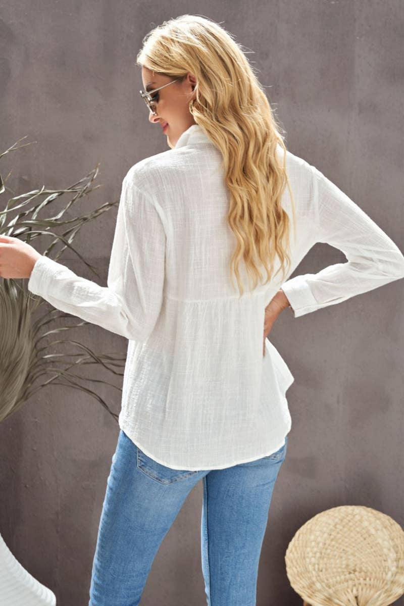 Linen Button Down Blouse
