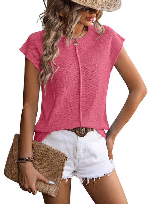Chunky Knit Cap-Sleeve Sweater in 3 Colors