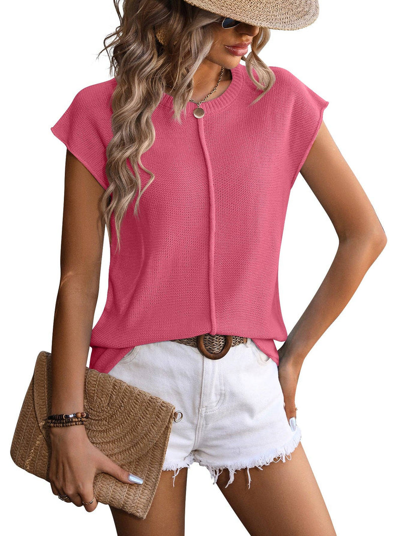 Chunky Knit Cap-Sleeve Sweater in 3 Colors