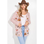 Fall Leaves/Pumpkin Print Cardigan