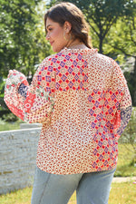 Plus Floral Boho Patchwork Blouse