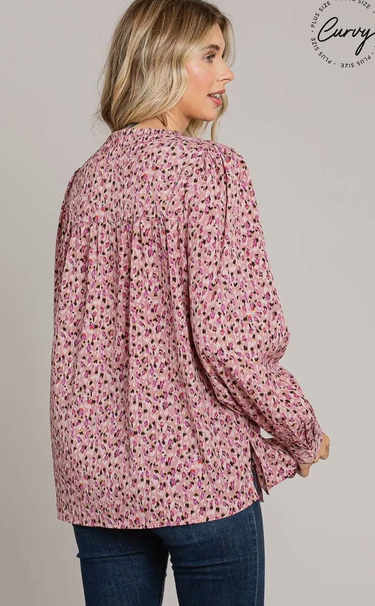 Curvy Rose Floral Blouse