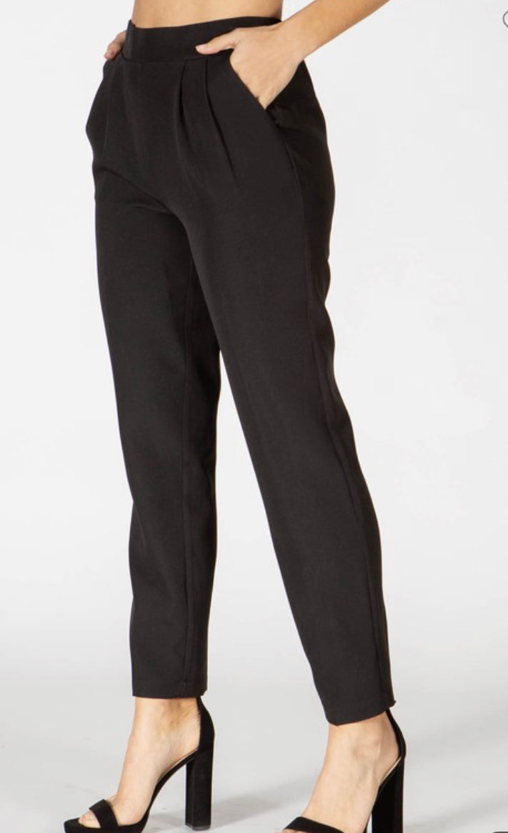 Pleated Straight Cut Dress Pants