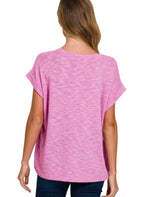 Rolled Sleeve Slub Sweater