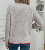 Crochet Heart Crewneck Wool Blend Sweater
