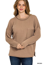 Ribbed Knit Drop-Shoulder Top in Seven Colors
