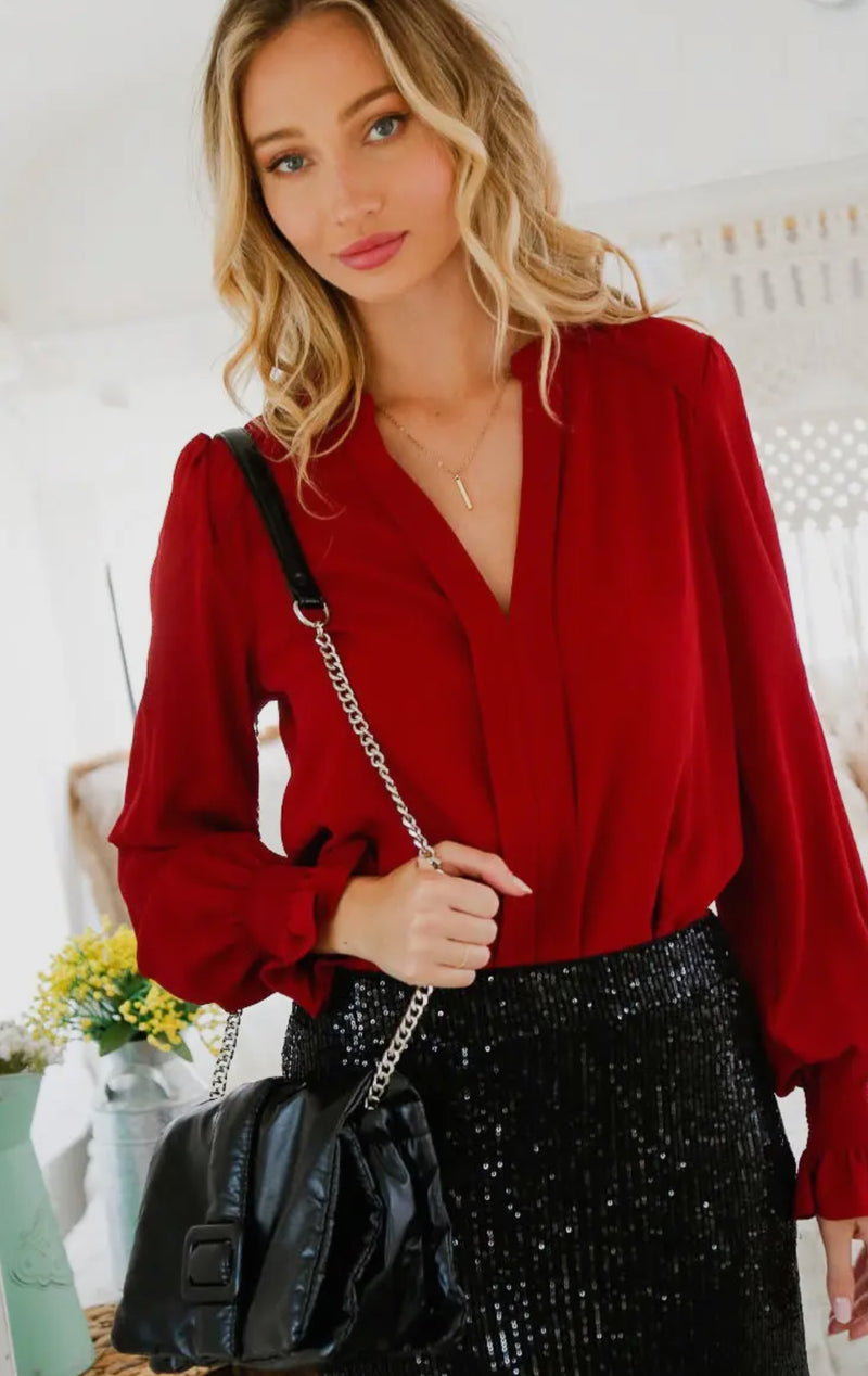 Classic Blouses in Red and in Pink
