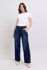 Judy Blue Wide Leg Dark Wash Trouser Jeans