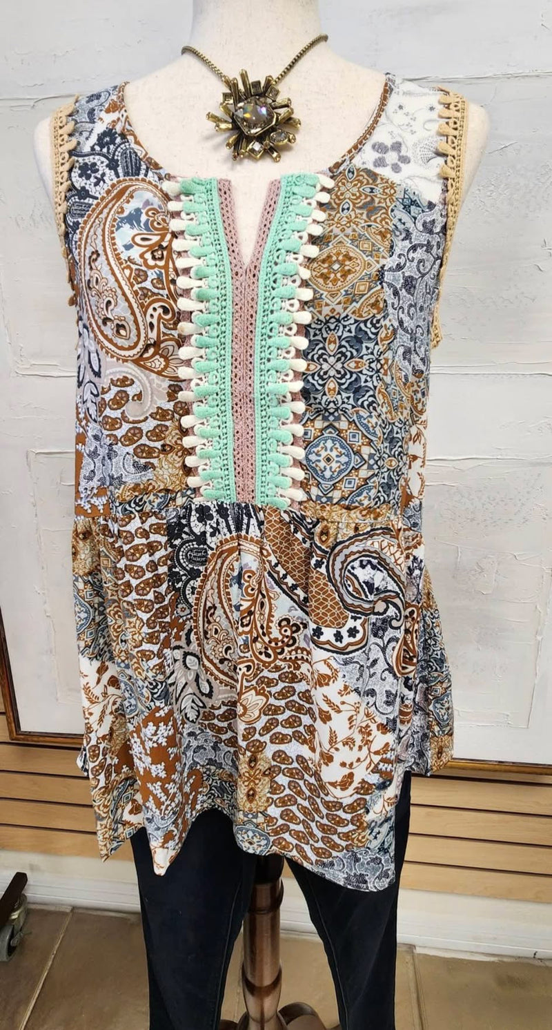 Fancy Boho Sleeveless Blouse