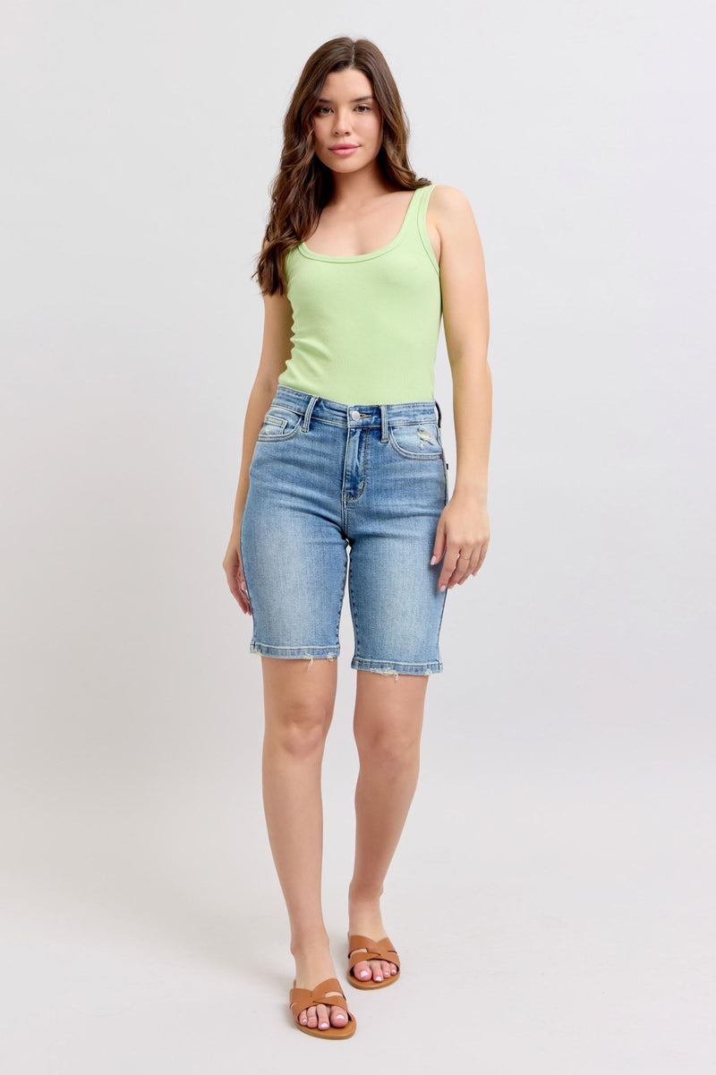 Judy Blue High Waist Vintage Wash Bermuda Shorts