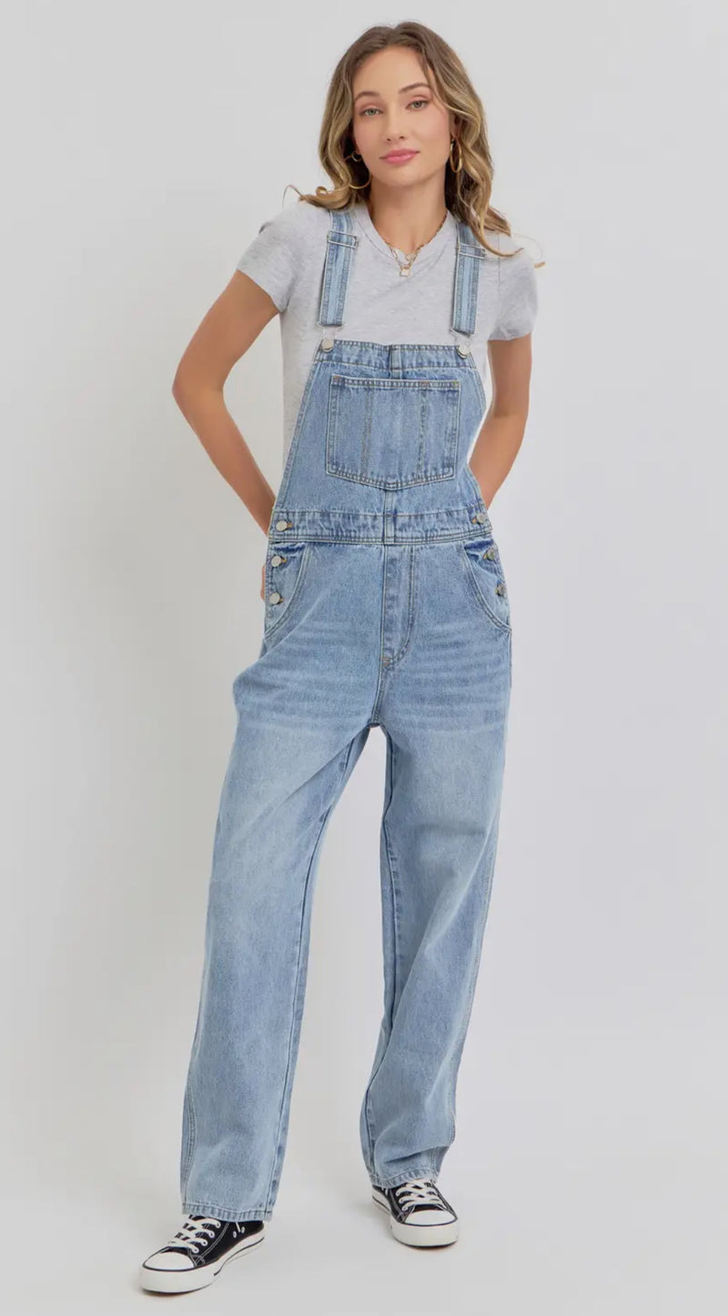 Loose Fit Denim Overalls SmallTownGirl Boutique
