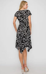 Ruched Waist Hanky Hemline Dress